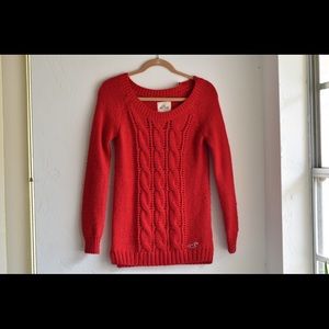 Hollister red knit sweater